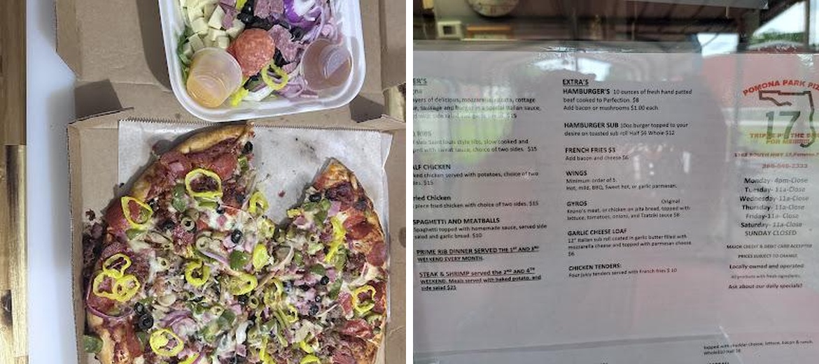 Pomona Park Pizza & Subs Menu